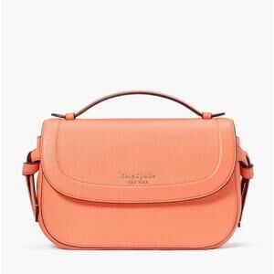 Kate Spade New York Knott Flapp Pebbled Leather Crossbody Leather Purse Handbag